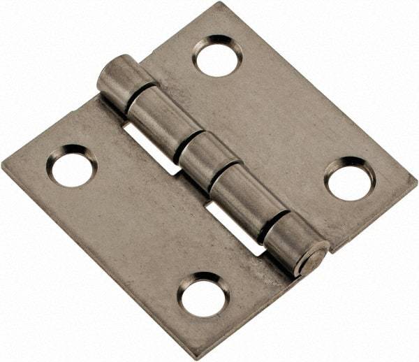 Made in USA - 1-1/2" Long x 1-1/2" Wide x 0.05" Thick, 302/304 Stainless Steel Commercial Hinge - 4 Holes, 0.12" Pin Diam - A1 Tooling