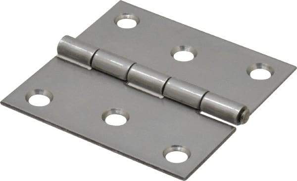 Made in USA - 2-1/2" Long x 2-1/2" Wide x 0.062" Thick, 302/304 Stainless Steel Commercial Hinge - 6 Holes, 0.12" Pin Diam - A1 Tooling