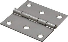 Made in USA - 2-1/2" Long x 2-1/2" Wide x 0.062" Thick, 302/304 Stainless Steel Commercial Hinge - 6 Holes, 0.12" Pin Diam - A1 Tooling