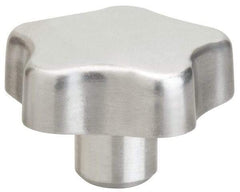 J.W. Winco - 50mm Head Diam, 5 Point Lobed Knob - Aluminum - A1 Tooling