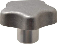 J.W. Winco - 50mm Head Diam, 5 Point Lobed Knob - M8x1.25 Hole, Aluminum - A1 Tooling