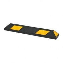 PRO-SAFE - 72" Long x 6" Wide x 4" High, Parking Curb - Black & Yellow, Rubber - A1 Tooling