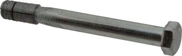 Made in USA - 1/2" Diam, 1/2" Drill, 4" OAL, 1" Min Embedment Taper Bolt Concrete Anchor - Grade 5 Steel, Zinc-Plated Finish, Hex Head, Hex Drive - A1 Tooling