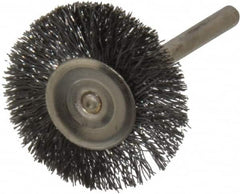 Osborn - 1" OD, 1/8" Shank Diam, Crimped Steel Wheel Brush - 0.005" Filament Diam, 25,000 RPM - A1 Tooling