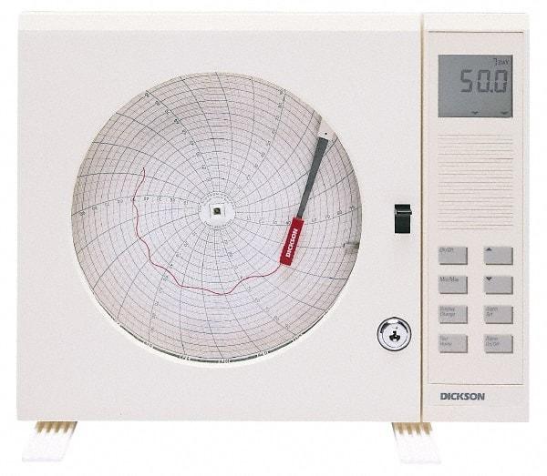 Dickson - 32 to 122°F, 7 Day Recording Time Chart - 8 Inch Diameter, Use with Esx Recorders - A1 Tooling