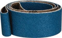 Made in USA - 1" Wide x 42" OAL, 80 Grit, Zirconia Alumina Abrasive Belt - Zirconia Alumina, Medium, Coated, X Weighted Cloth Backing - A1 Tooling