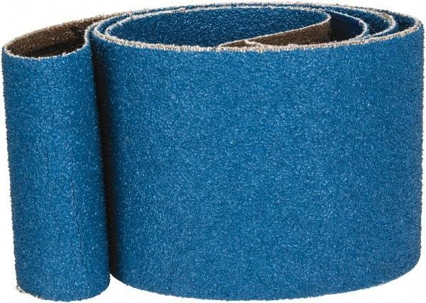 Made in USA - 2" Wide x 48" OAL, 60 Grit, Zirconia Alumina Abrasive Belt - Zirconia Alumina, Medium, Coated, X Weighted Cloth Backing - A1 Tooling