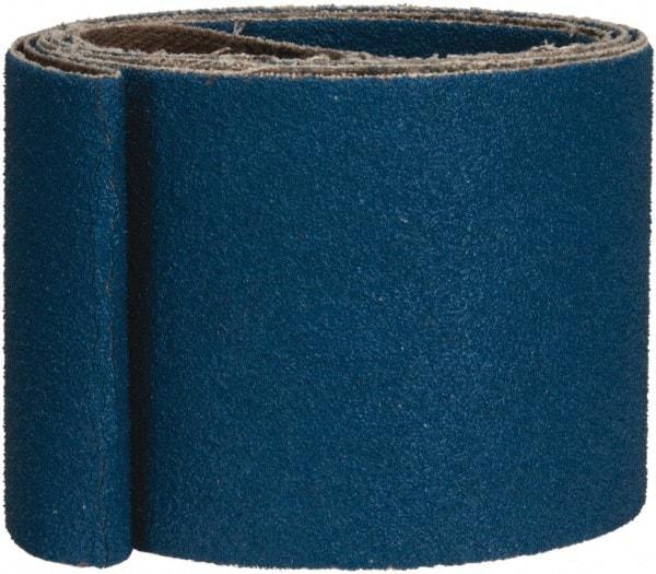 Made in USA - 2" Wide x 48" OAL, 80 Grit, Zirconia Alumina Abrasive Belt - Zirconia Alumina, Medium, Coated, X Weighted Cloth Backing - A1 Tooling