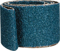 Made in USA - 2" Wide x 48" OAL, 24 Grit, Zirconia Alumina Abrasive Belt - Zirconia Alumina, Very Coarse, Coated, X Weighted Cloth Backing - A1 Tooling