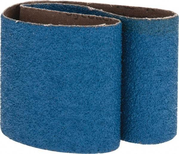 Made in USA - 3" Wide x 21" OAL, 36 Grit, Zirconia Alumina Abrasive Belt - Zirconia Alumina, Very Coarse, Coated, X Weighted Cloth Backing - A1 Tooling