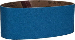 Made in USA - 3" Wide x 21" OAL, 60 Grit, Zirconia Alumina Abrasive Belt - Zirconia Alumina, Medium, Coated, X Weighted Cloth Backing - A1 Tooling