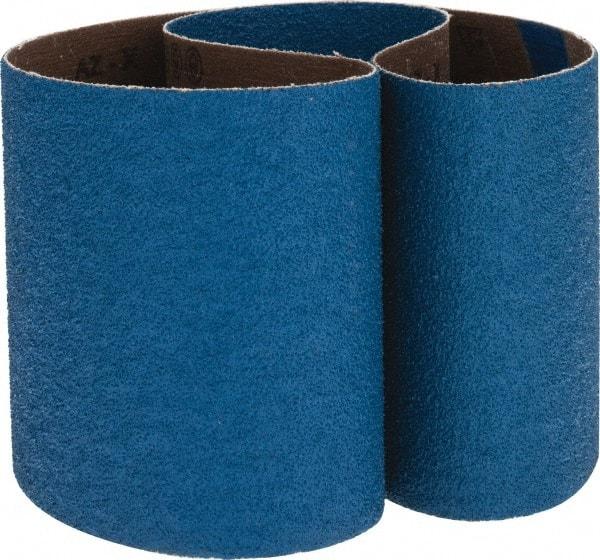 Made in USA - 4" Wide x 36" OAL, 40 Grit, Zirconia Alumina Abrasive Belt - Zirconia Alumina, Coarse, Coated, X Weighted Cloth Backing - A1 Tooling