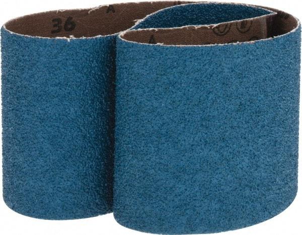 Made in USA - 3" Wide x 24" OAL, 36 Grit, Zirconia Alumina Abrasive Belt - Zirconia Alumina, Very Coarse, Coated, X Weighted Cloth Backing - A1 Tooling