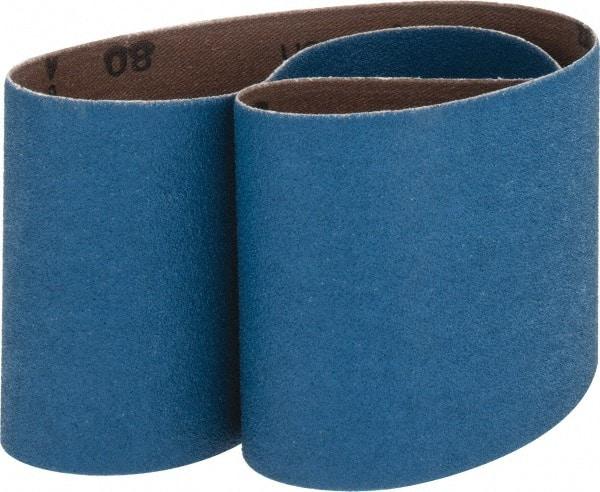 Made in USA - 3" Wide x 24" OAL, 80 Grit, Zirconia Alumina Abrasive Belt - Zirconia Alumina, Medium, Coated, X Weighted Cloth Backing - A1 Tooling