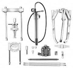 OTC - 18 Piece, 20" Spread, Hydraulic Puller Set - 3 Jaws, 41" OAL, 18-1/2" Reach - A1 Tooling