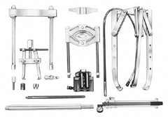 OTC - 17 Piece, 34" Spread, Hydraulic Puller Set - 3 Jaws, 19" OAL, 20-1/2" Reach - A1 Tooling