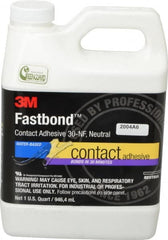 3M - 32 oz Can Natural Contact Adhesive - Series 30NF, 15 to 30 min Working Time, 4 hr Full Cure Time, Bonds to Cardboard, Ceramic, Fabric, Fiberglass, Foam, Glass, Leather, Metal, Plastic, Rubber, Vinyl & Wood - A1 Tooling