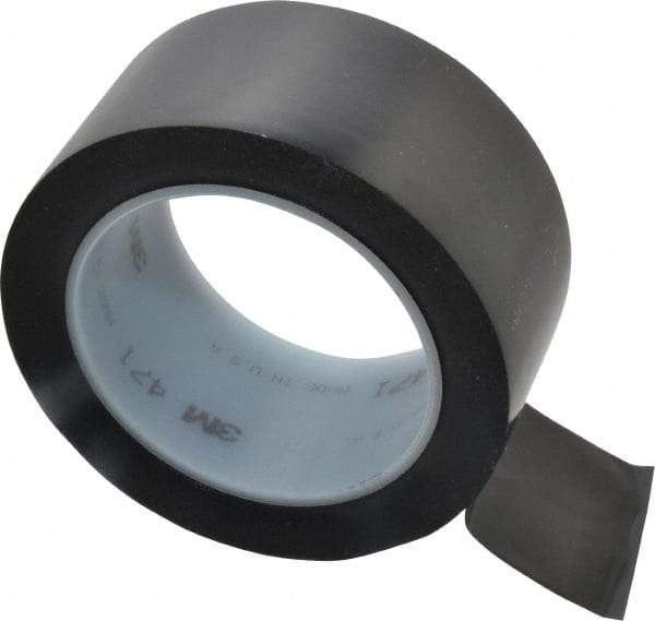 3M - Black Solid Color Vinyl Tape - 2" Wide x 5.2 mil Thick, General Traffic - A1 Tooling