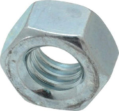 Value Collection - 5/16-18 UNC Steel Right Hand Hex Nut - 1/2" Across Flats, 17/64" High, Zinc Clear Finish - A1 Tooling