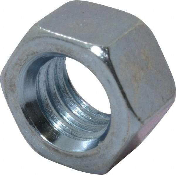 Value Collection - 3/8-16 UNC Steel Right Hand Hex Nut - 9/16" Across Flats, 21/64" High, Zinc Clear Finish - A1 Tooling