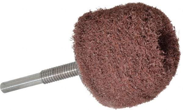 Superior Abrasives - 2" Diam x 2" Thick, Mounted Polishing Wheel - Medium Grade, 1/4" Shank Diam - A1 Tooling