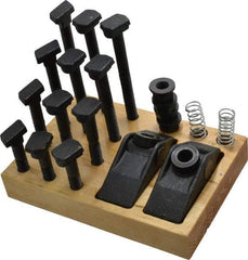 Value Collection - 21 Piece Adjustable Fixturing Clamp Set with 5/8" T-Slot, 1/2-13 Stud Thread - A1 Tooling