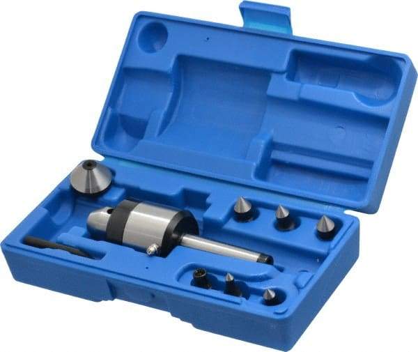 Interstate - 7 Point, 740 Lb Max Workpiece, 5-21/32" OAL, 1-5/16" Head Diam, Tool Steel, Live Center & Point Set - 2MT Taper, Interchangeable - A1 Tooling