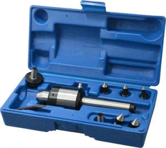 Interstate - 7 Point, 480 Lb Max Workpiece, 6-13/16" OAL, 1-11/16" Head Diam, Tool Steel, Live Center & Point Set - 3MT Taper, Interchangeable - A1 Tooling