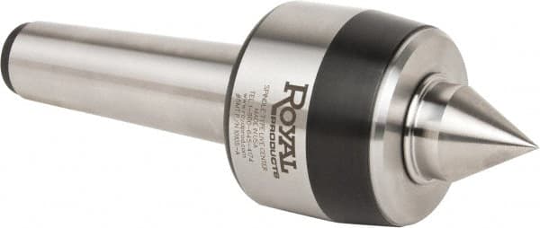 Royal Products - MT5 Taper Shank, 3.45" Head Diam 8,960 Lb Capacity Live Center - 3,500 Max RPM, 2.81" Head Length, 1-1/4" Point Diam, 1.84" Point Len, 3,260 Lb Max Workpc, 10-1/4" OAL, Standard Point - A1 Tooling