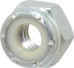 Value Collection - 1/4-20 UNC Grade 2 Hex Lock Nut with Nylon Insert - 7/16" Width Across Flats, 19/64" High, Zinc-Plated Finish - A1 Tooling