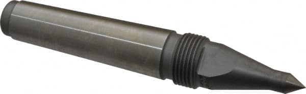 Royal Products - 0.938" Head Diam, Hardened Steel Long Point Solid Dead Center - 3MT Morse Taper, 0.38" Point Diam, 0.63" Point Length, 5-15/16" OAL - A1 Tooling