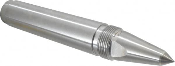 Royal Products - 1.231" Head Diam, Carbide-Tipped Steel Long Point Solid Dead Center - 4MT Morse Taper, 1/2" Point Diam, 7-5/16" OAL - A1 Tooling