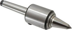 Royal Products - MT2 Taper Shank, 1.7" Head Diam 830 Lb Capacity Carbide Tipped Live Center - 12,000 Max RPM, 2.12" Head Length, 7/8" Point Diam, 1-3/4" Point Len, 180 Lb Max Workpc, 6-39/64" OAL, 3/8" Tip Diam, Long Point - A1 Tooling