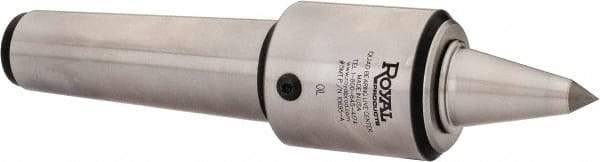 Royal Products - MT5 Taper Shank, 2.45" Head Diam 1,905 Lb Capacity Carbide Tipped Live Center - 12,000 Max RPM, 2.78" Head Length, 1-1/4" Point Diam, 2.35" Point Len, 525 Lb Max Workpc, 10-3/4" OAL, 1/2" Tip Diam, Long Point - A1 Tooling