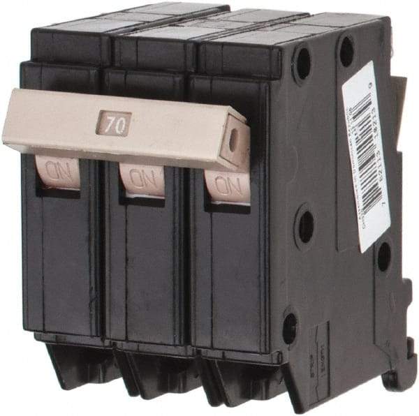 Eaton Cutler-Hammer - 70 Amp, 120/240 VAC, 3 Pole, Plug In Type CH Circuit Breaker - Thermal Magnetic Trip, 10 kA Breaking Capacity, 14-6 AWG - A1 Tooling