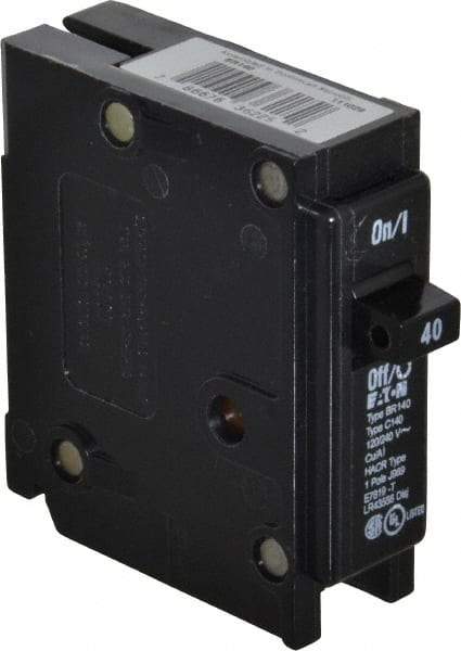 Eaton Cutler-Hammer - 40 Amp, 120/240 VAC, 1 Pole, Plug In Type BR Circuit Breaker - Thermal Magnetic Trip, 10 kA Breaking Capacity, 14-4 AWG - A1 Tooling