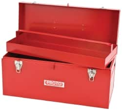 Proto - 1 Compartment 1 Tray Tool Box - 20" Wide x 8-1/2" Deep x 9-1/2" High, Steel, Red - A1 Tooling