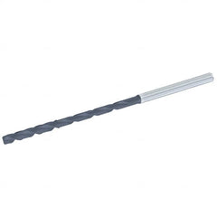 Extra Length Drill Bit: 0.5118″ Dia, 135 °, Solid Carbide - AlCrN;TiSiN Finish, 8.7795″ Flute Length, Spiral Flute, Straight-Cylindrical Shank, Series B271-HPG