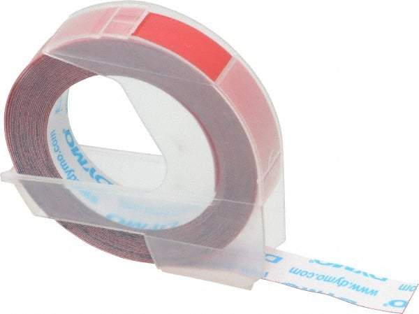 Dymo - 144" Long, Red Embossing Tape - 3/8" Wide, 12' Long - A1 Tooling