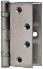 Stanley - 4-1/2" Long Steel Commercial Hinge - Satin Chrome Finish, 5 Knuckles, 8 Holes - A1 Tooling