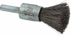 Osborn - 1/2" Brush Diam, Crimped, End Brush - 1/4" Diam Shank, 25,000 Max RPM - A1 Tooling