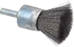 Osborn - 3/4" Brush Diam, Crimped, End Brush - 1/4" Diam Shank, 20,000 Max RPM - A1 Tooling