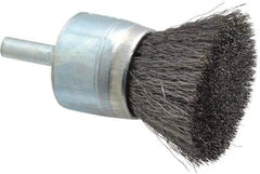 Osborn - 1" Brush Diam, Crimped, End Brush - 1/4" Diam Shank, 20,000 Max RPM - A1 Tooling