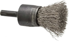 Osborn - 3/4" Brush Diam, Crimped, End Brush - 1/4" Diam Shank, 20,000 Max RPM - A1 Tooling