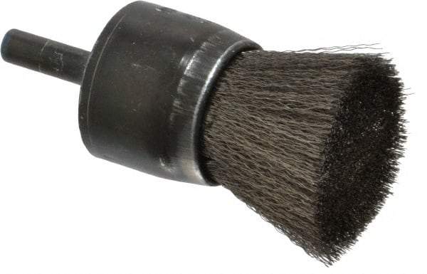 Osborn - 1" Brush Diam, Crimped, End Brush - 1/4" Diam Shank, 20,000 Max RPM - A1 Tooling