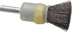 Osborn - 1/2" Brush Diam, Crimped, End Brush - 1/4" Diam Shank, 25,000 Max RPM - A1 Tooling