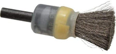 Osborn - 1/2" Brush Diam, Crimped, End Brush - 1/4" Diam Shank, 25,000 Max RPM - A1 Tooling