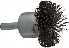 Osborn - 1-1/2" Brush Diam, Crimped, End Brush - 1/4" Diam Shank, 15,000 Max RPM - A1 Tooling