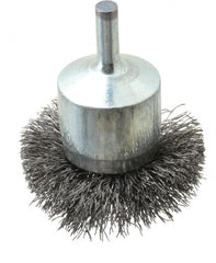 Osborn - 2" Brush Diam, Crimped, End Brush - 1/4" Diam Shank, 15,000 Max RPM - A1 Tooling