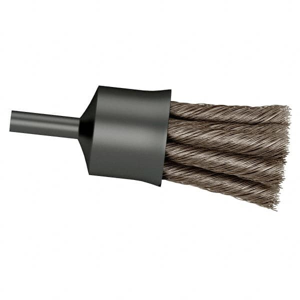 Osborn - 3/4" Brush Diam, Knotted, End Brush - 1/4" Diam Shank, 20,000 Max RPM - A1 Tooling